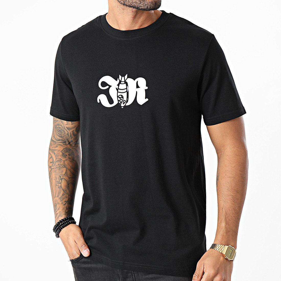 Tee Shirt World Bomber Noir Argent