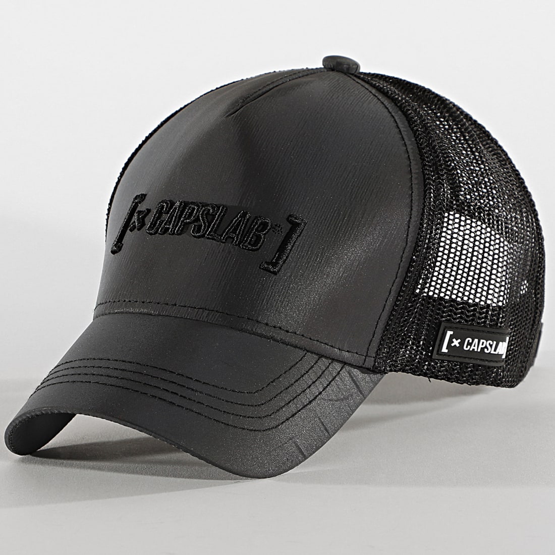 Capslab Casquette Trucker Capslab Réfléchissant Gris Anthracite Noir