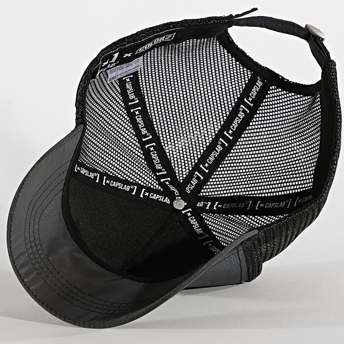 Capslab Casquette Trucker Capslab Réfléchissant Gris Anthracite Noir