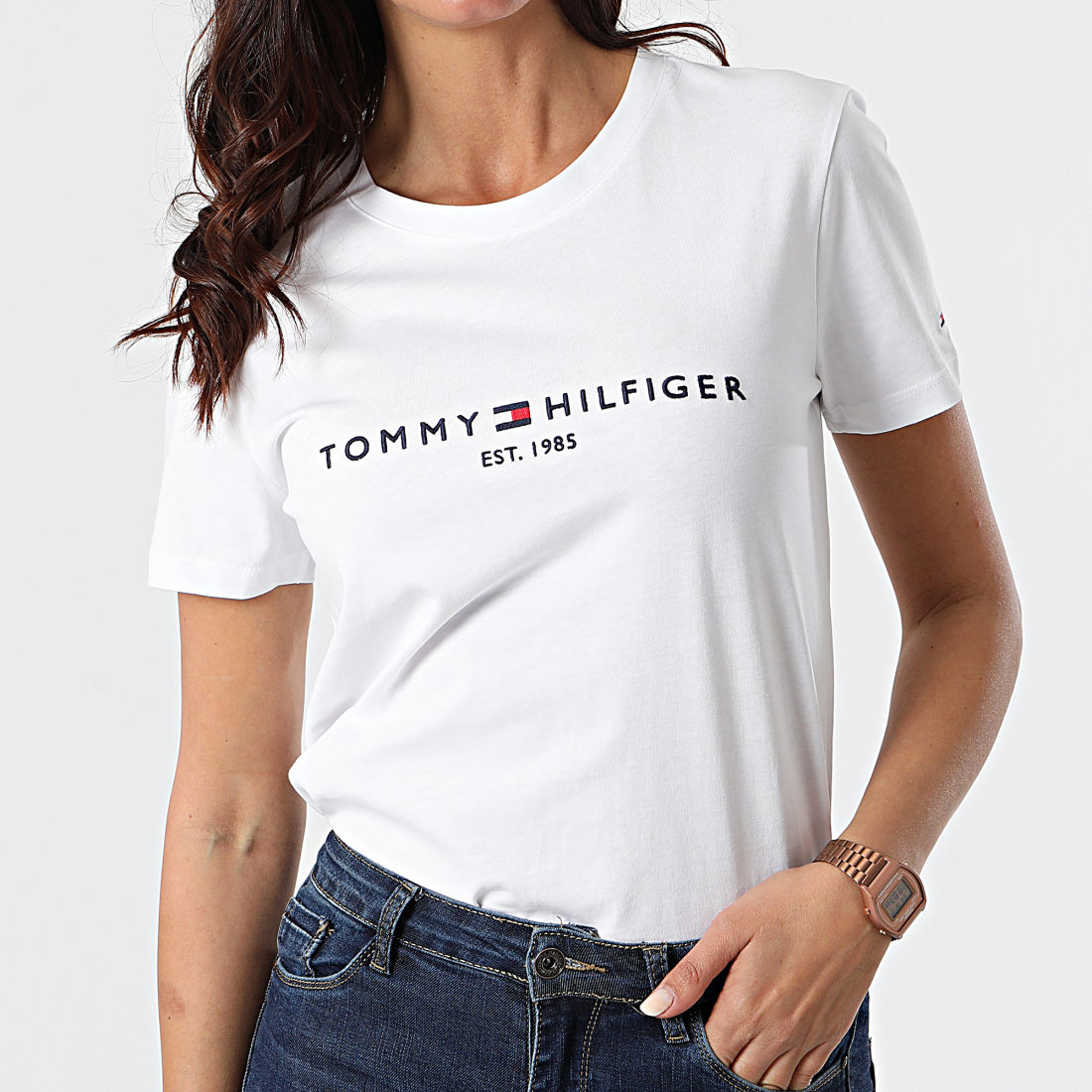 Tommy Hilfiger Tee Shirt Femme Essential 8681 Blanc