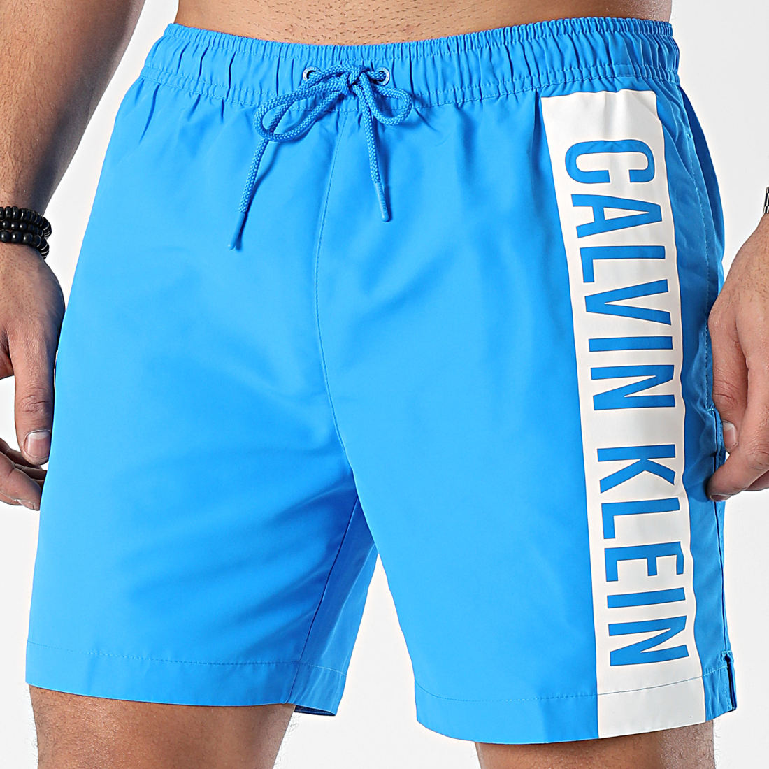 Calvin Klein Short De Bain A Bande Medium Drawstring 0542 Bleu Roi