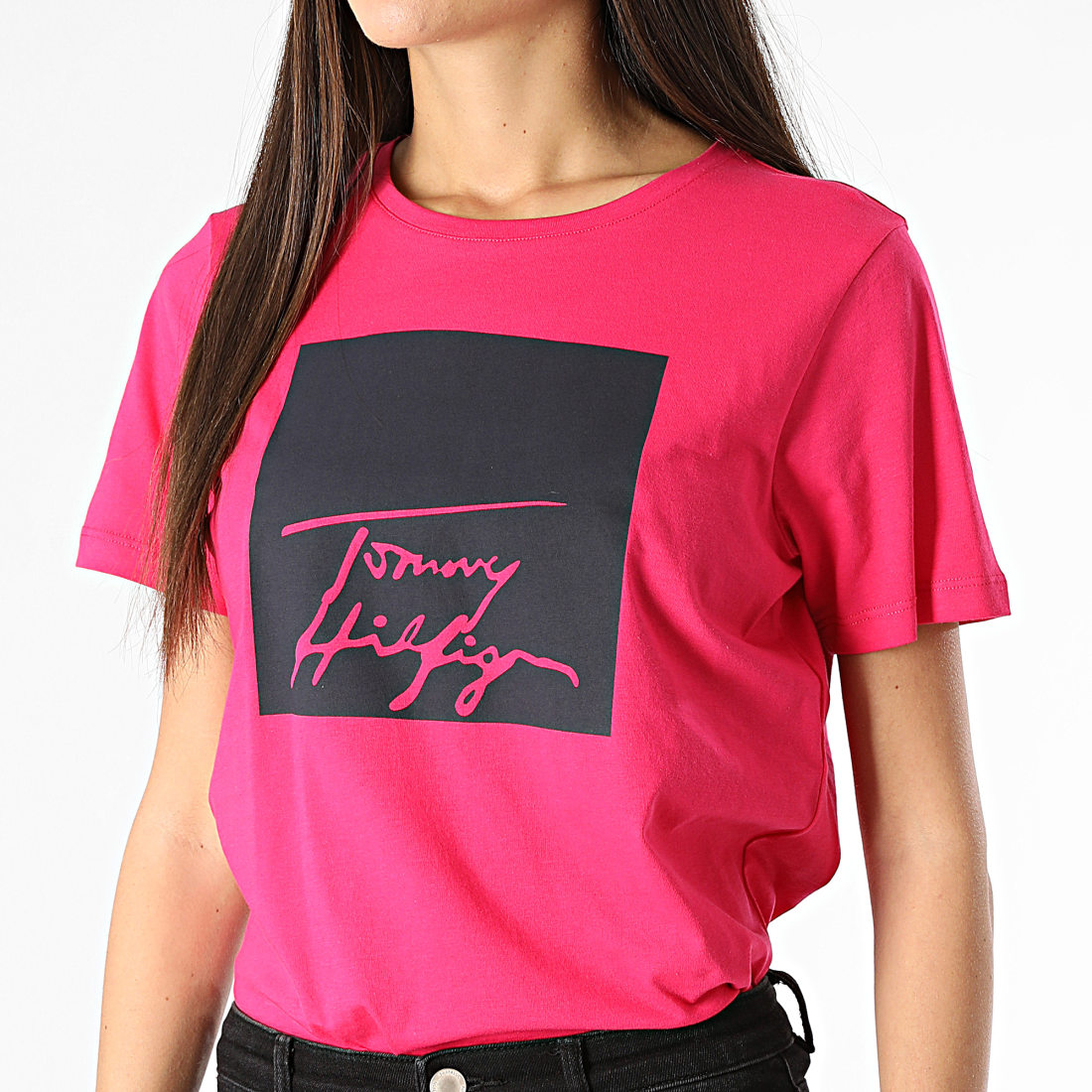 Tommy Hilfiger Tee Shirt Femme Alissa Regular 1095 Rose Fushia