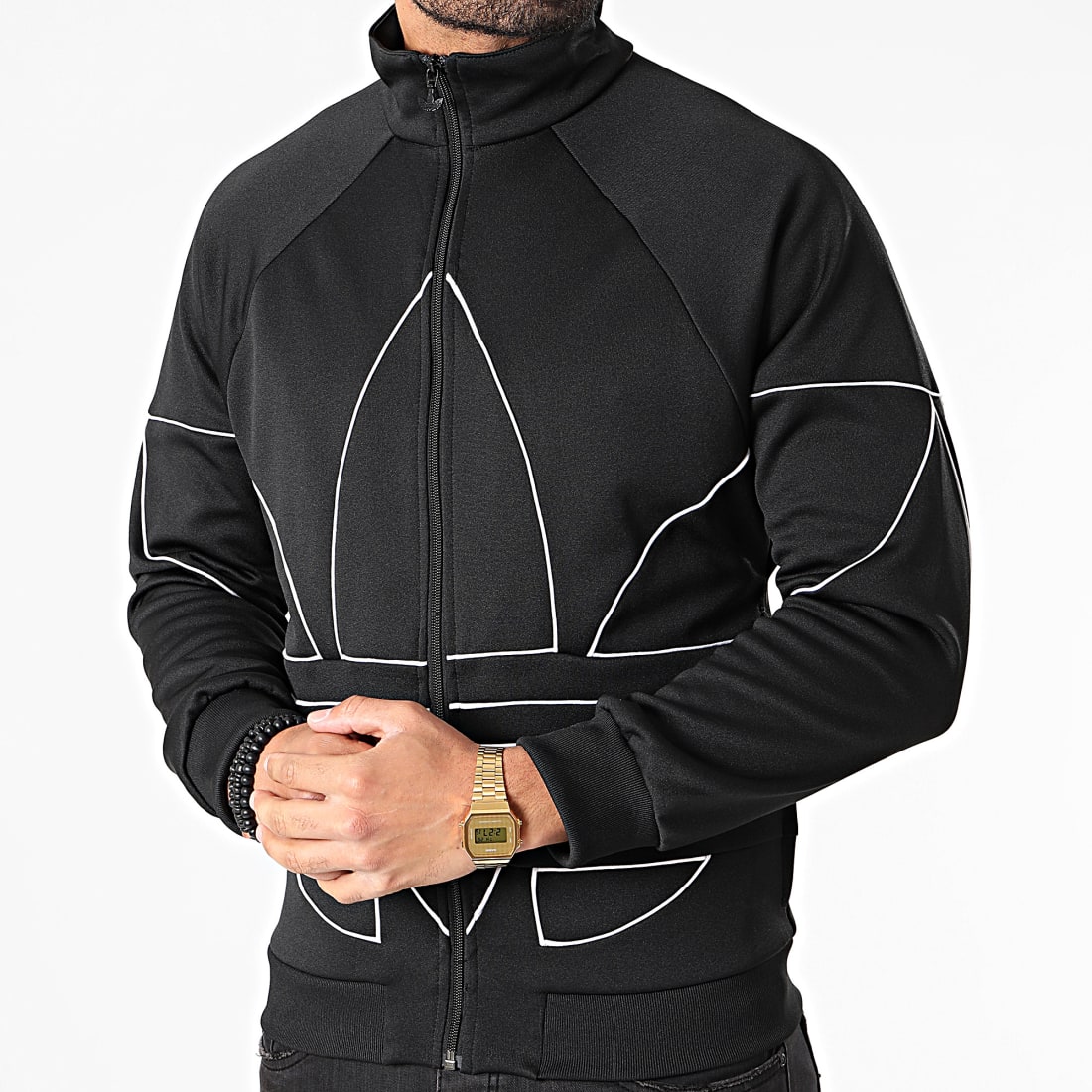 Adidas Originals - Veste ZippÃ©e Big Trefoil GE0810 Noir - LaBoutiqueOfficielle.com