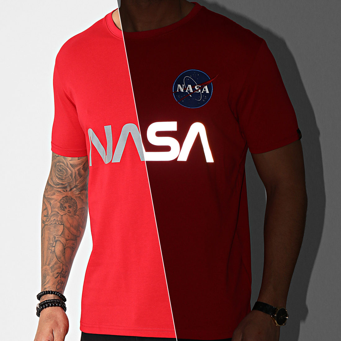 Réfléchissant Reflective Tee Industries 178501 Rouge NASA Shirt - Alpha