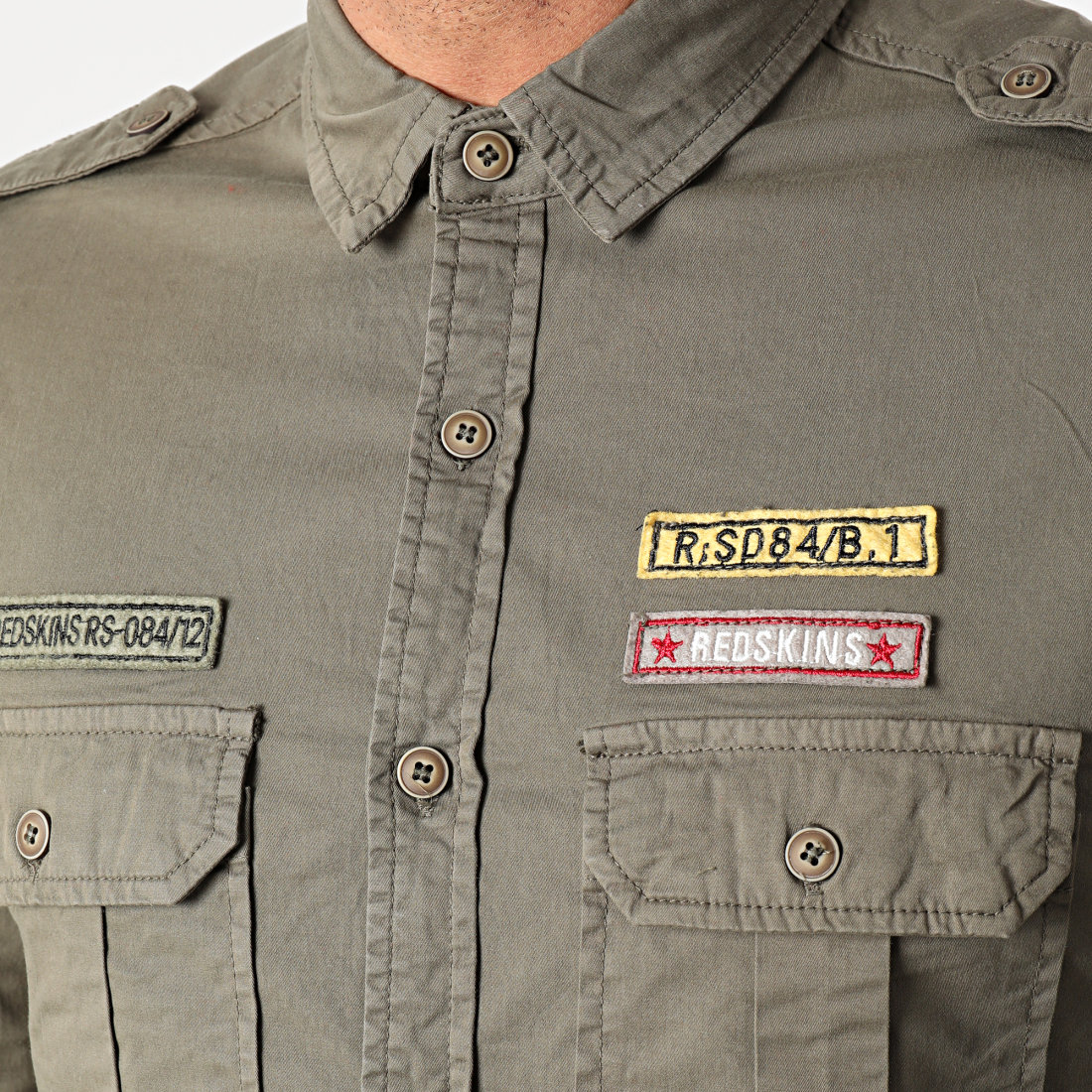 Redskins Chemise Manches Longues Ellis Vert Kaki