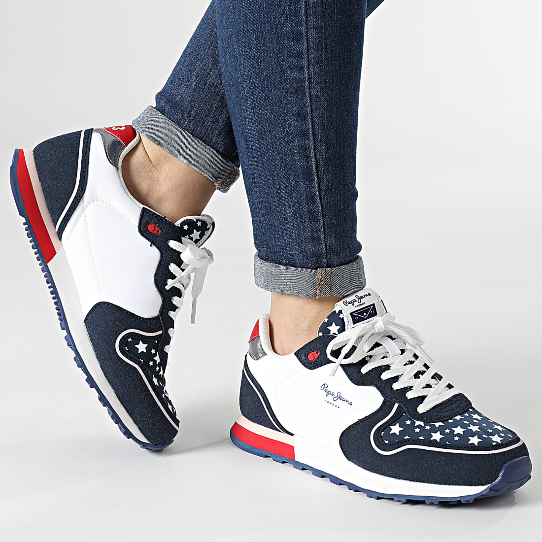 Pepe Jeans Baskets Femme Klein Stars PGS30496 Navy