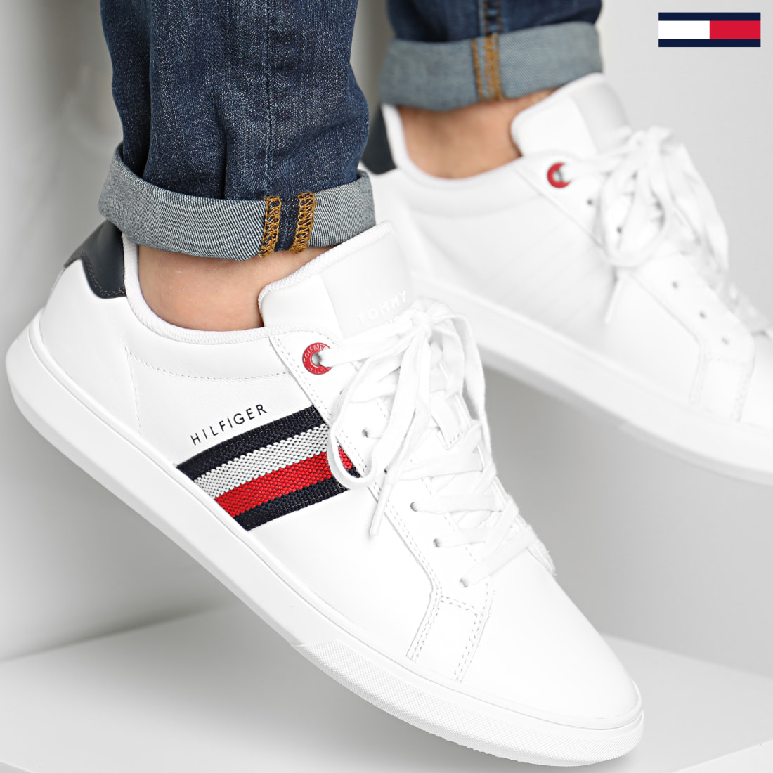 Tommy Hilfiger Baskets Essential Leather Cupsole 3424 White