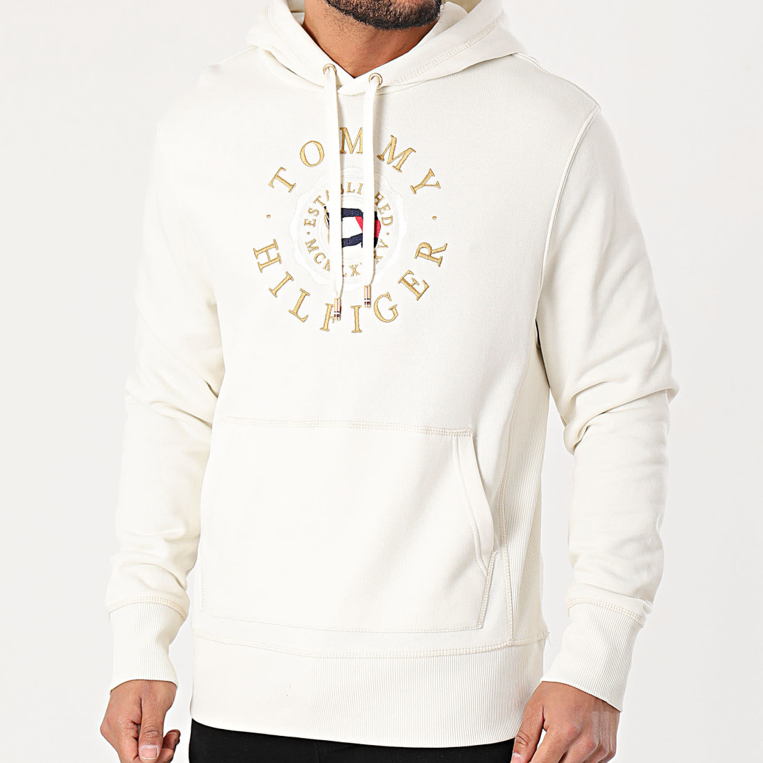 Sweat Tommy Hilfiger Icon Coin Blanc Homme