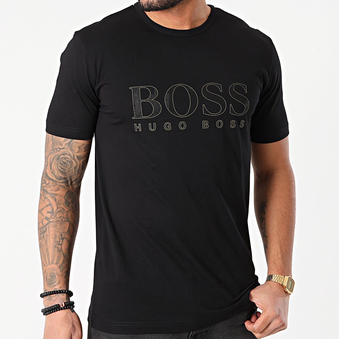 BOSS Tee Shirt Tee Gold 3 50448702 Noir Doré