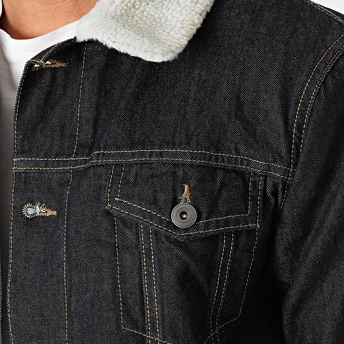 Brave Soul - Veste Jean Col Mouton 