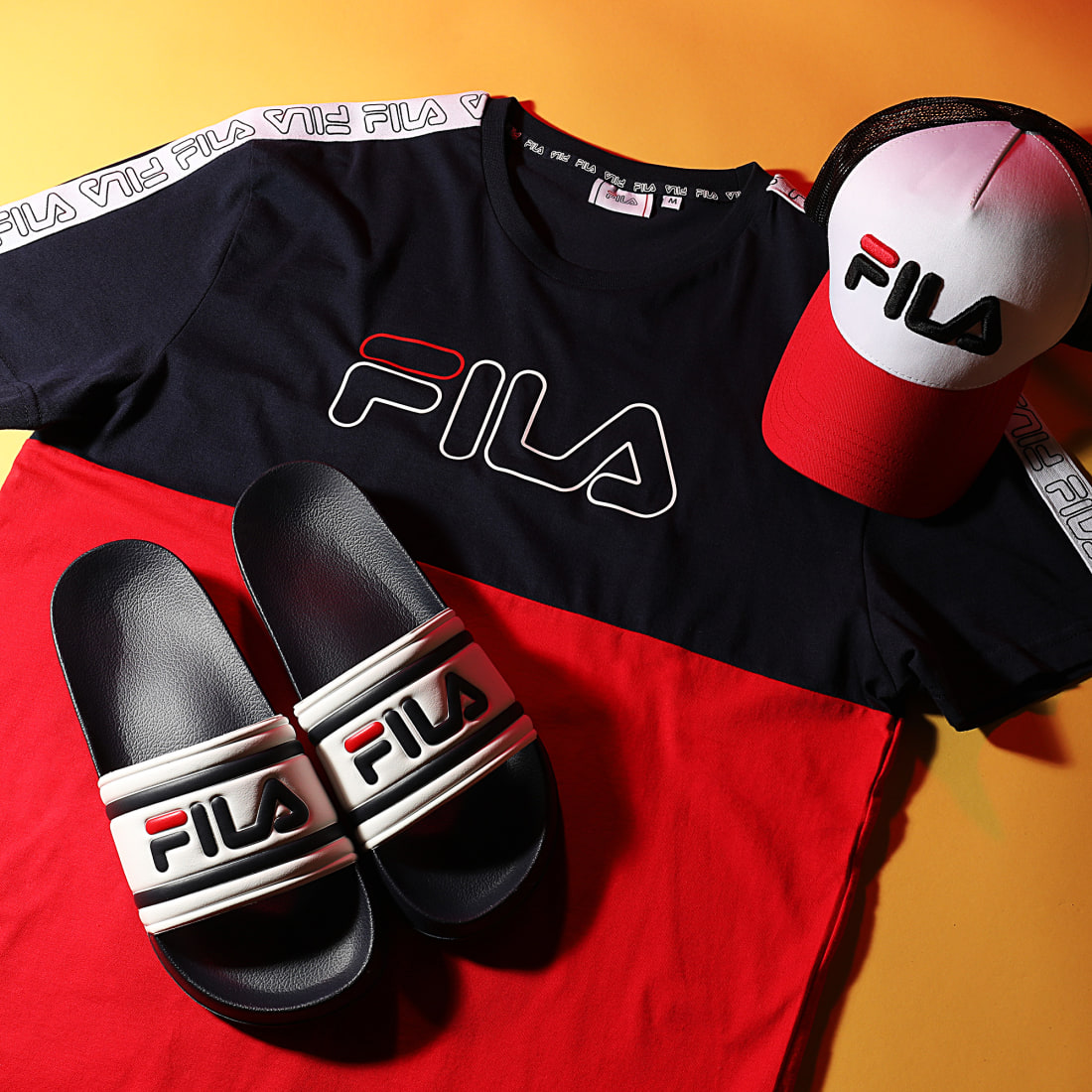 Claquette fila bleu marine store