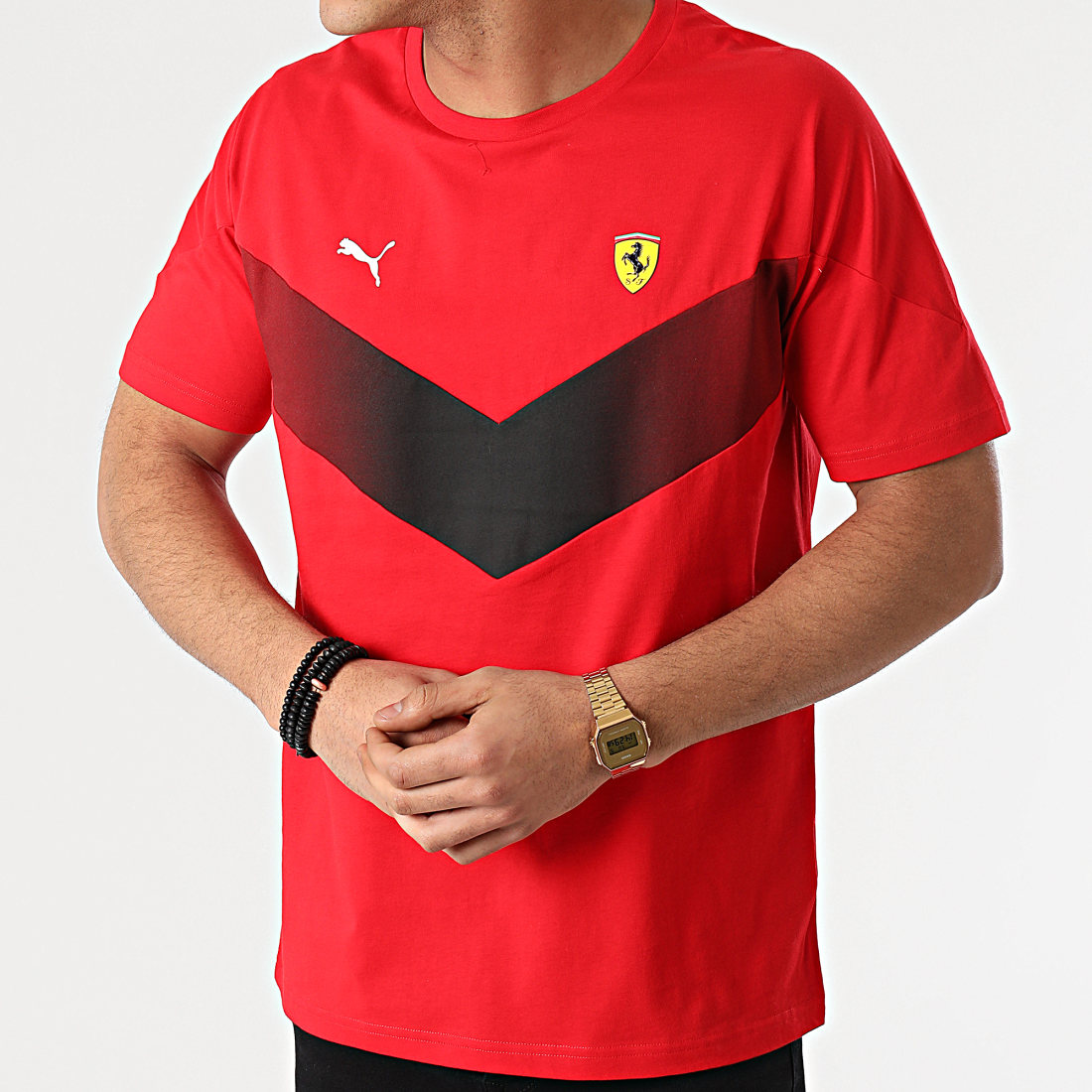 Tee shirt FERRARI Rouge taille L International en Coton - 29569013