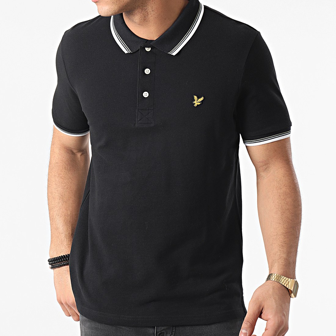 Lyle And Scott - Polo Manches Courtes SP800VTR Noir ...