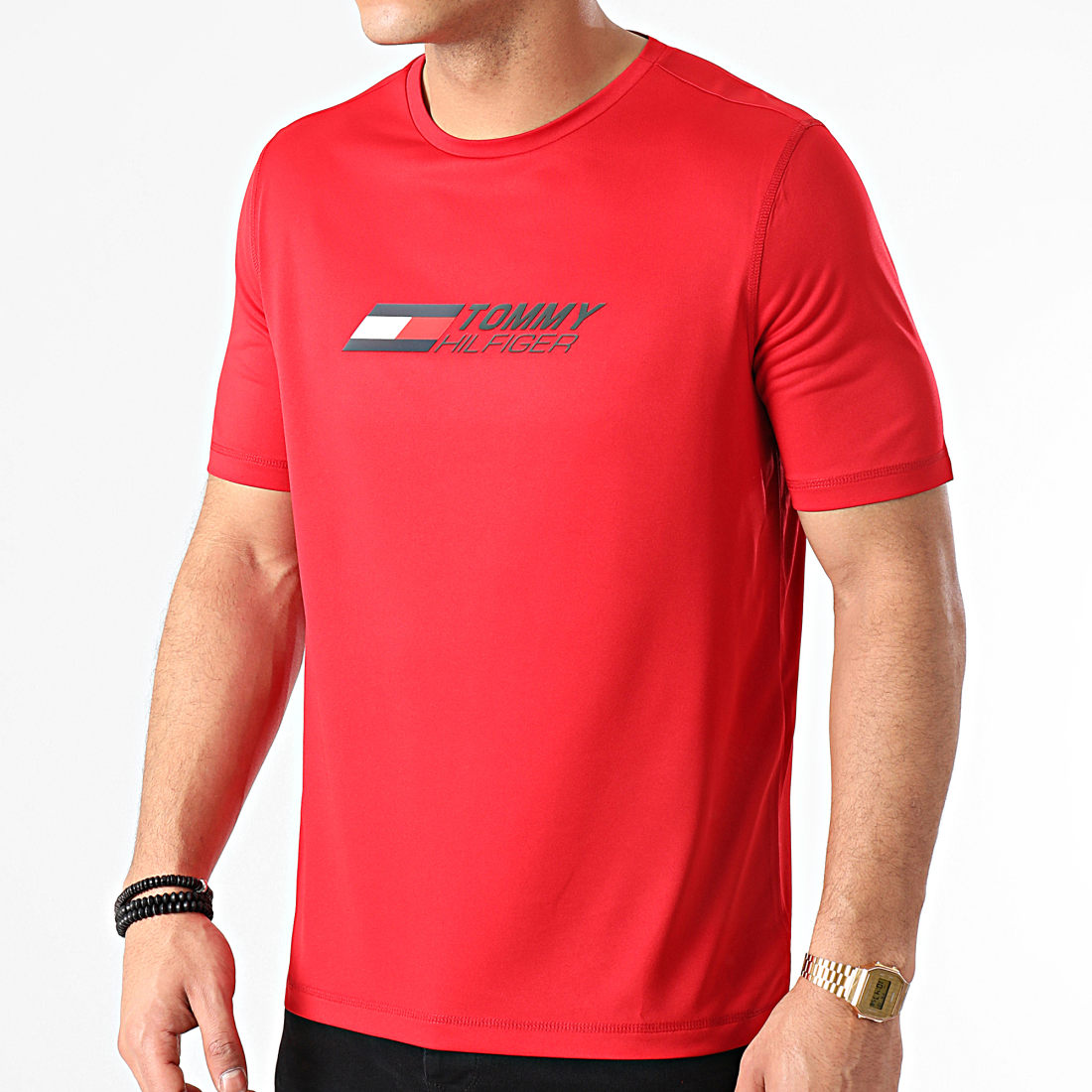 Tommy Hilfiger Tee Shirt Slim Essentials Training 7231 Rouge