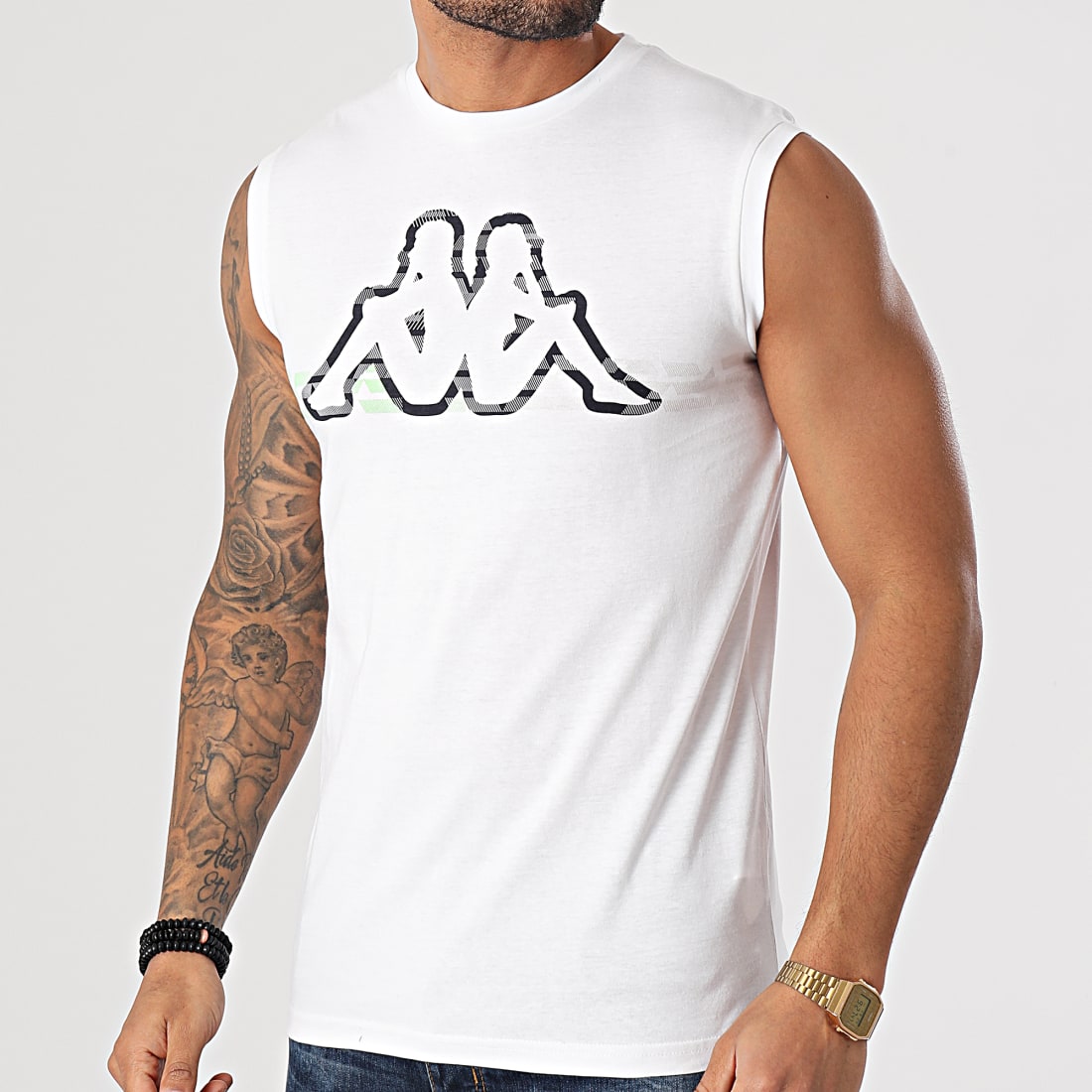 Kappa Tee Shirt Sans Manches Ibran 31196WW Blanc