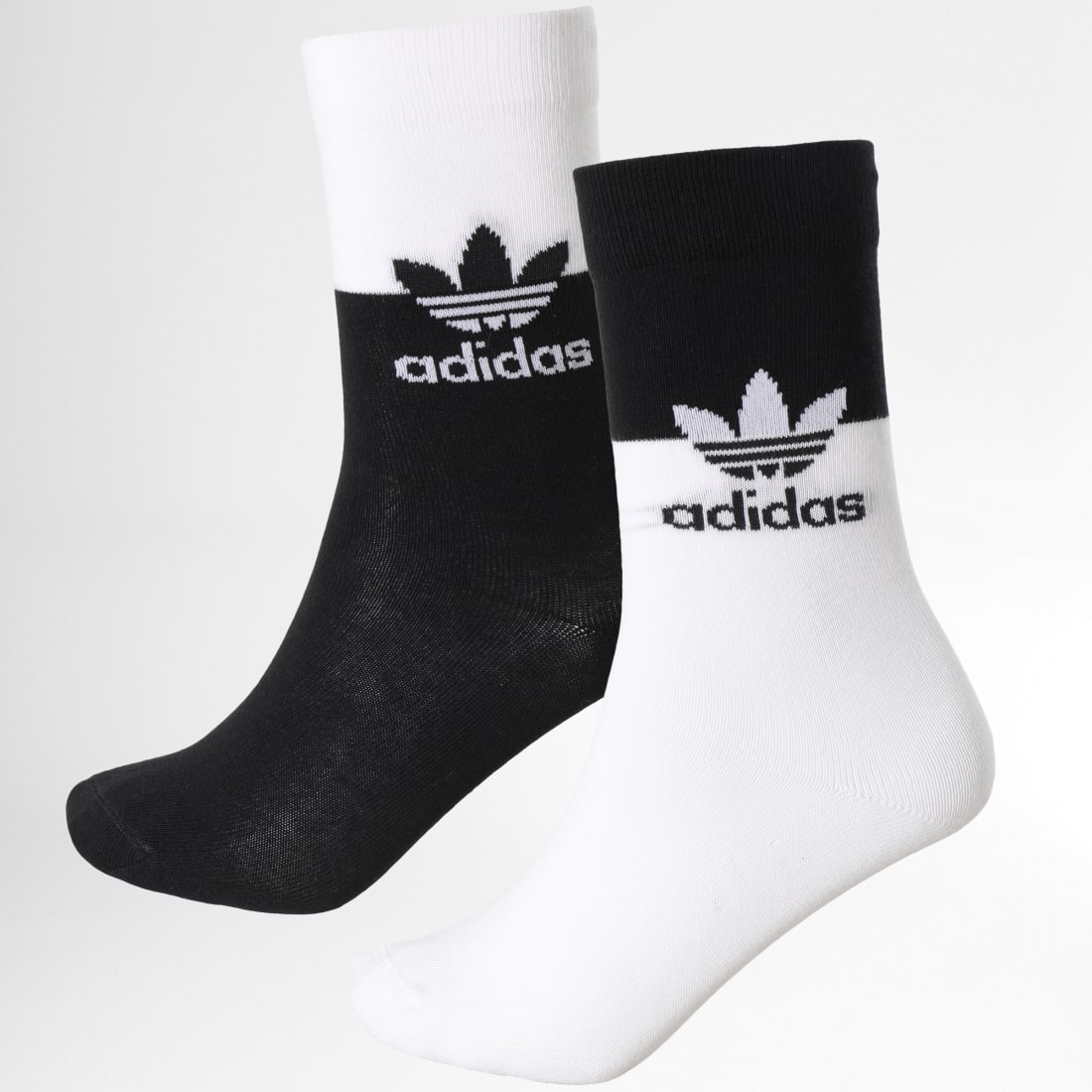 Adidas Originals - Lot De 2 Paires De Chaussettes Blocked GN4911 Noir Blanc  - LaBoutiqueOfficielle.com