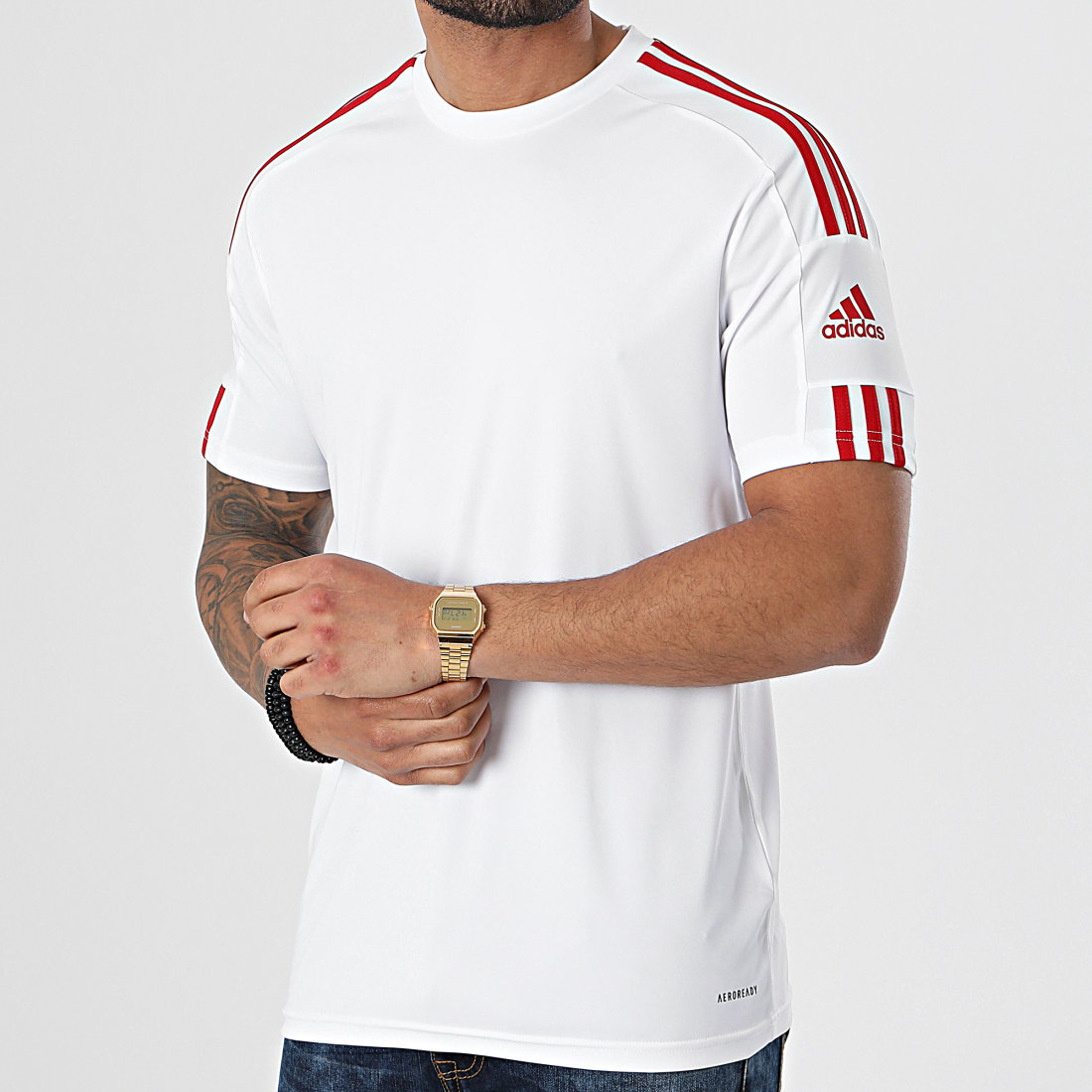 ADIDAS – SQUADRA 21 JERSEY SHORT SLEEVE WHITE/TEAM POWER RED GN5725 –  GGTEAMWEAR