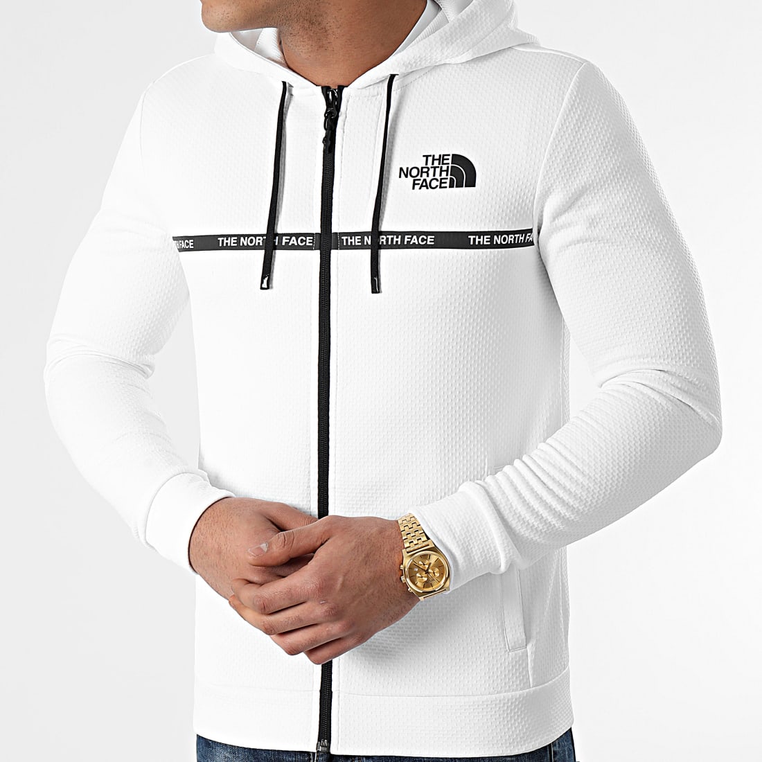 the north face pull blanc