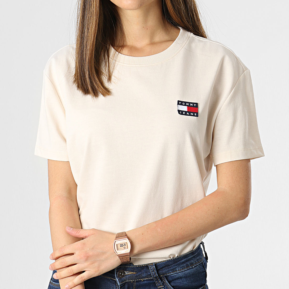 Tee-shirt à chaînes aux épaules - Prêt-à-porter de luxe, Femme 1ABISV