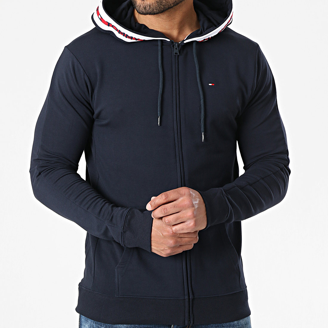 Sweat zippé capuche tommy hot sale hilfiger