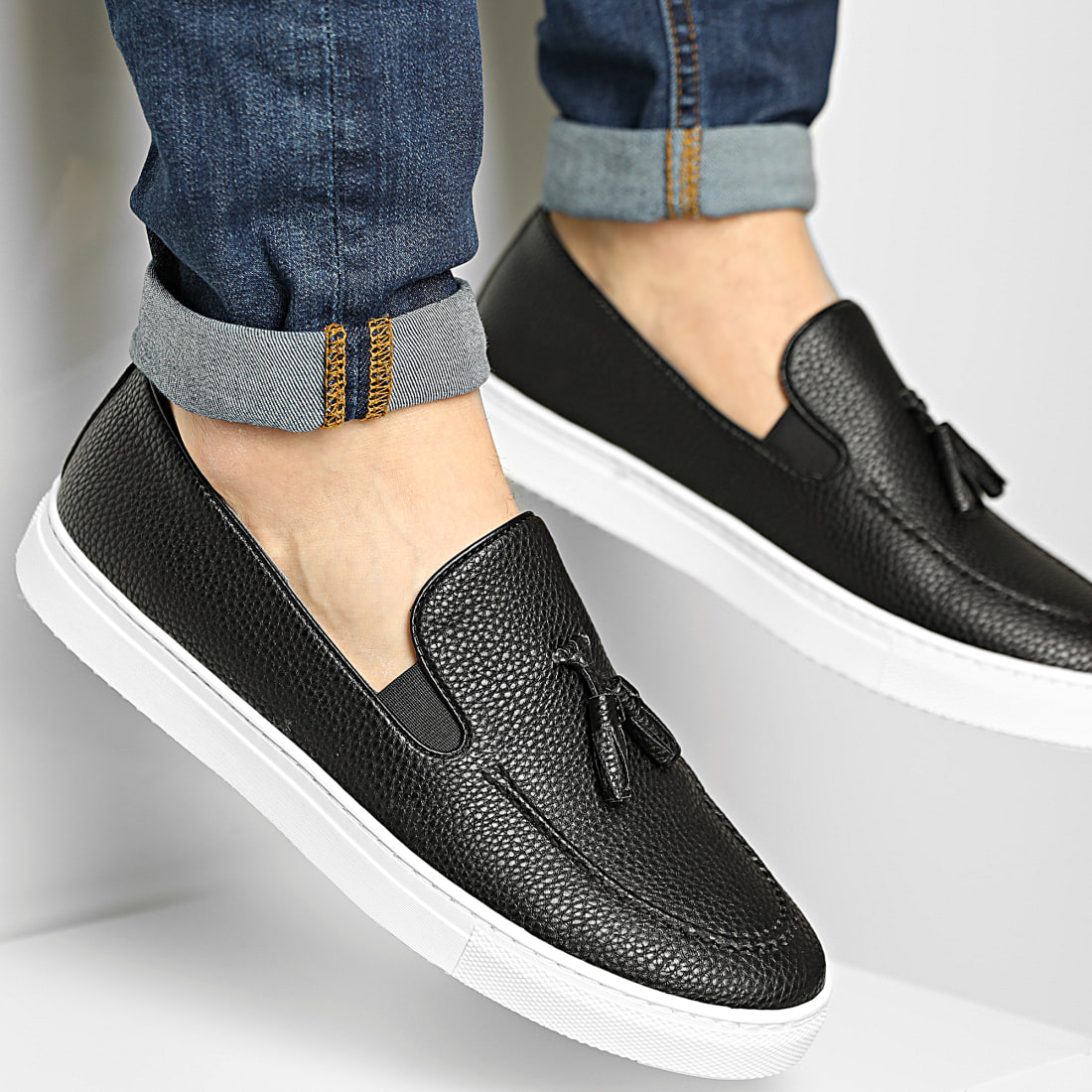 Shenduo Chaussures de Ville D7152 Mocassins pour Homme Cuir Loafers Confort