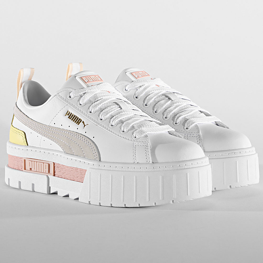 Puma MAYZE LTH WN'S - Baskets basses - white/lotus/blanc 