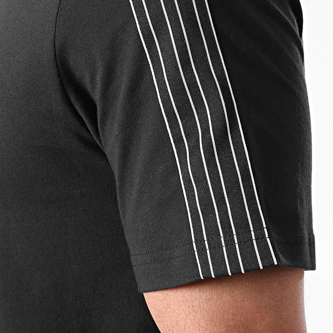 Adidas Originals - Tee Shirt A Bandes 3 Stripes GN2417 Noir - LaBoutiqueOfficielle.com