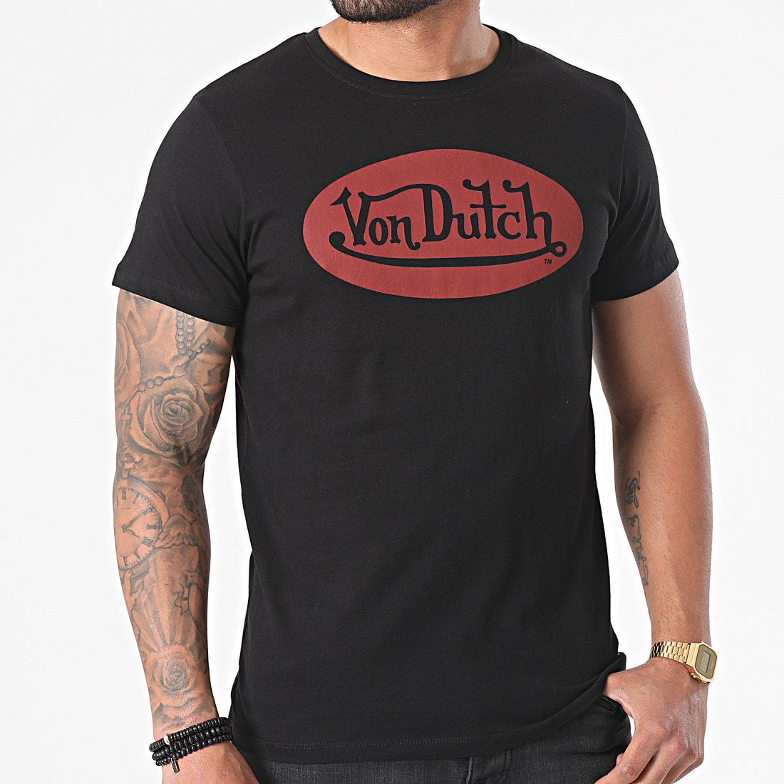 Von Dutch Tee Shirt Front Noir LaBoutiqueOfficielle