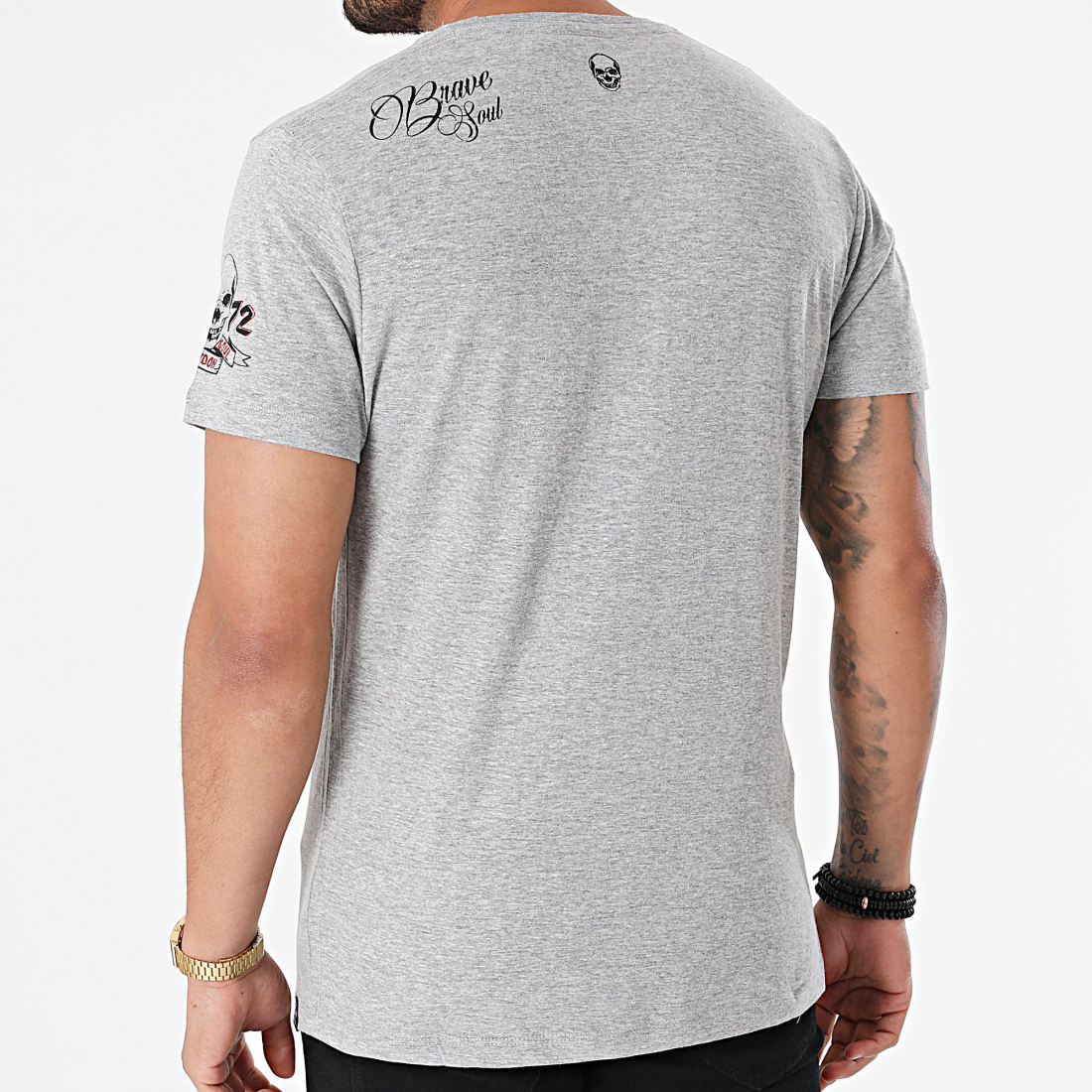 Brave Soul Tee Shirt Apogee Gris Chiné