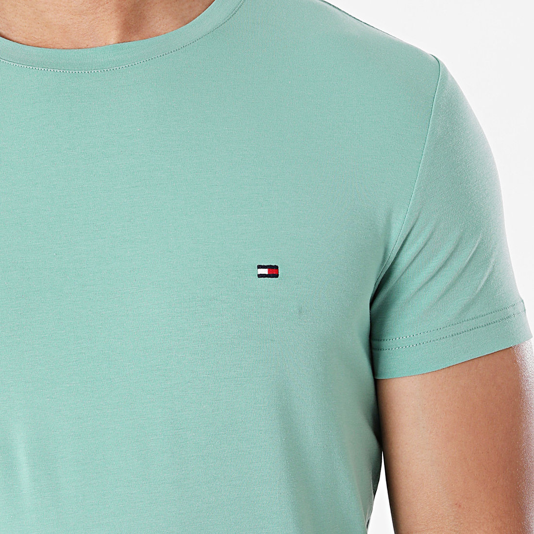 Tommy Hilfiger Tee Shirt Stretch Slim Fit 0800 Vert