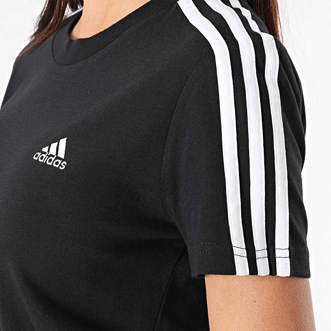 Adidas Originals - Tee Shirt Femme A Bandes 3 Stripes GL0784 Noir -  LaBoutiqueOfficielle.com