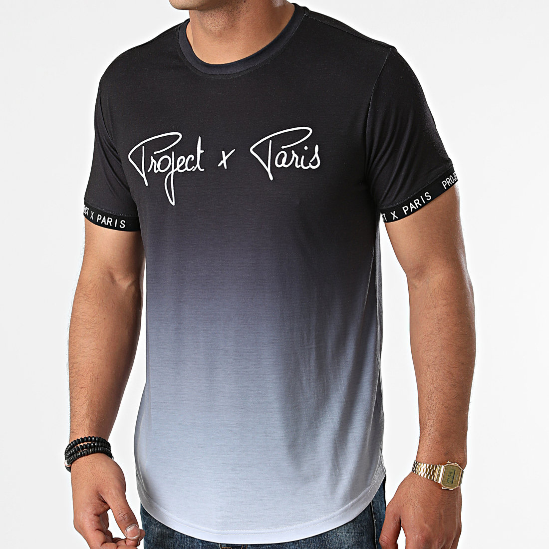Project X Paris Tee Shirt Oversize Dégradé 2010089 Noir