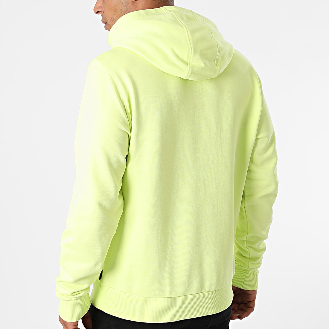 Sweat a capuche jaune fluo sale