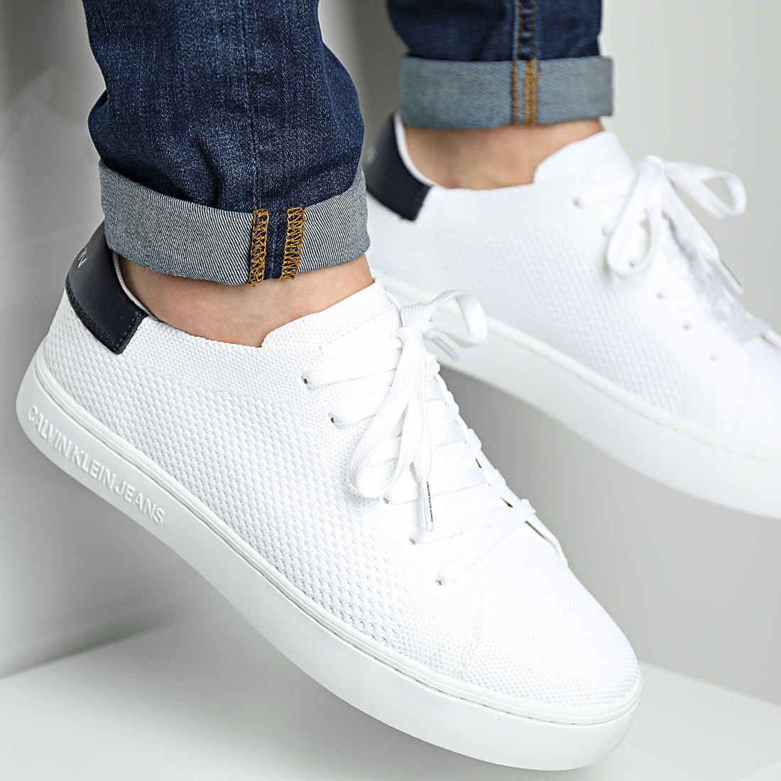 calvin klein cupsole sneaker lace up