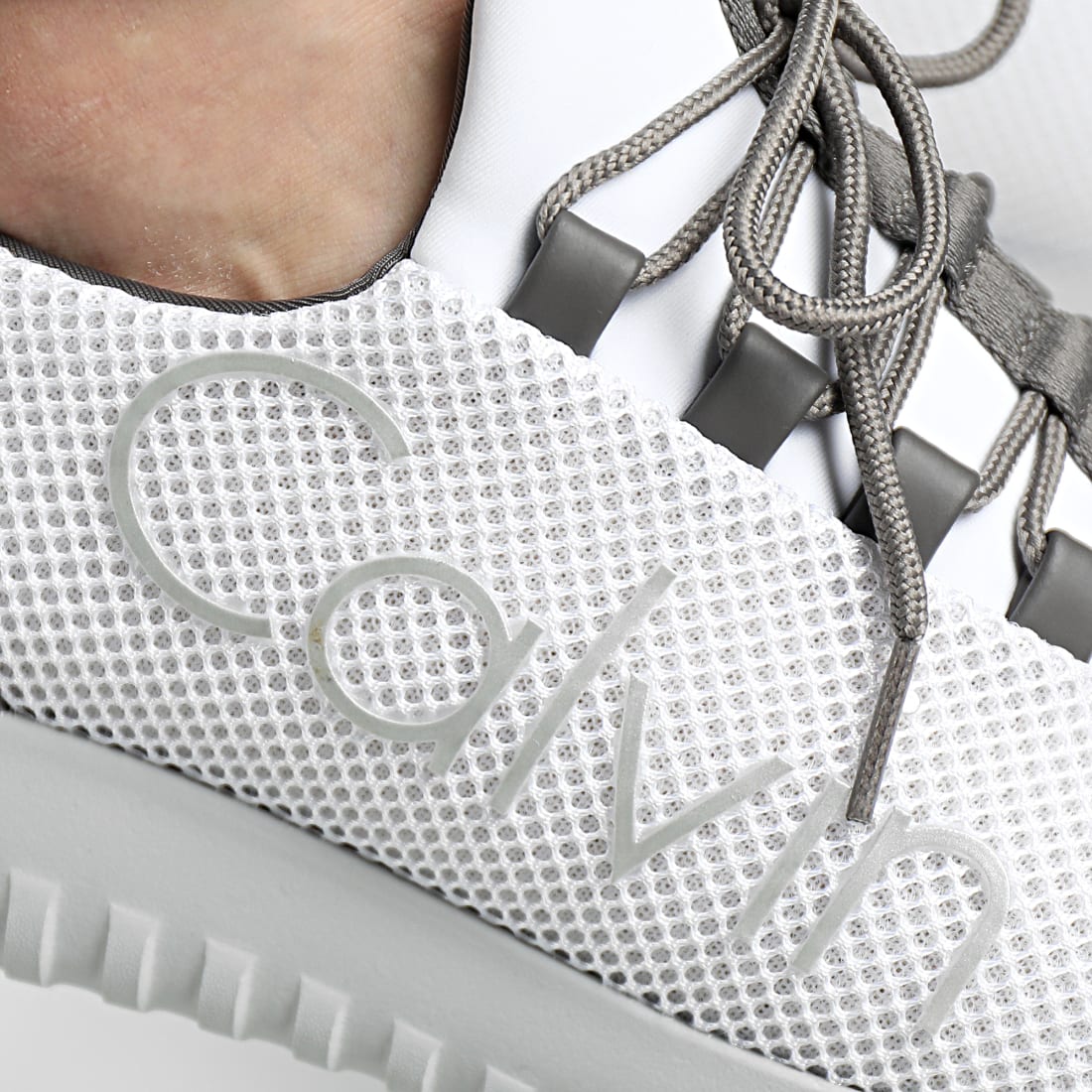 calvin klein baskets runner lace up mesh 0085 black