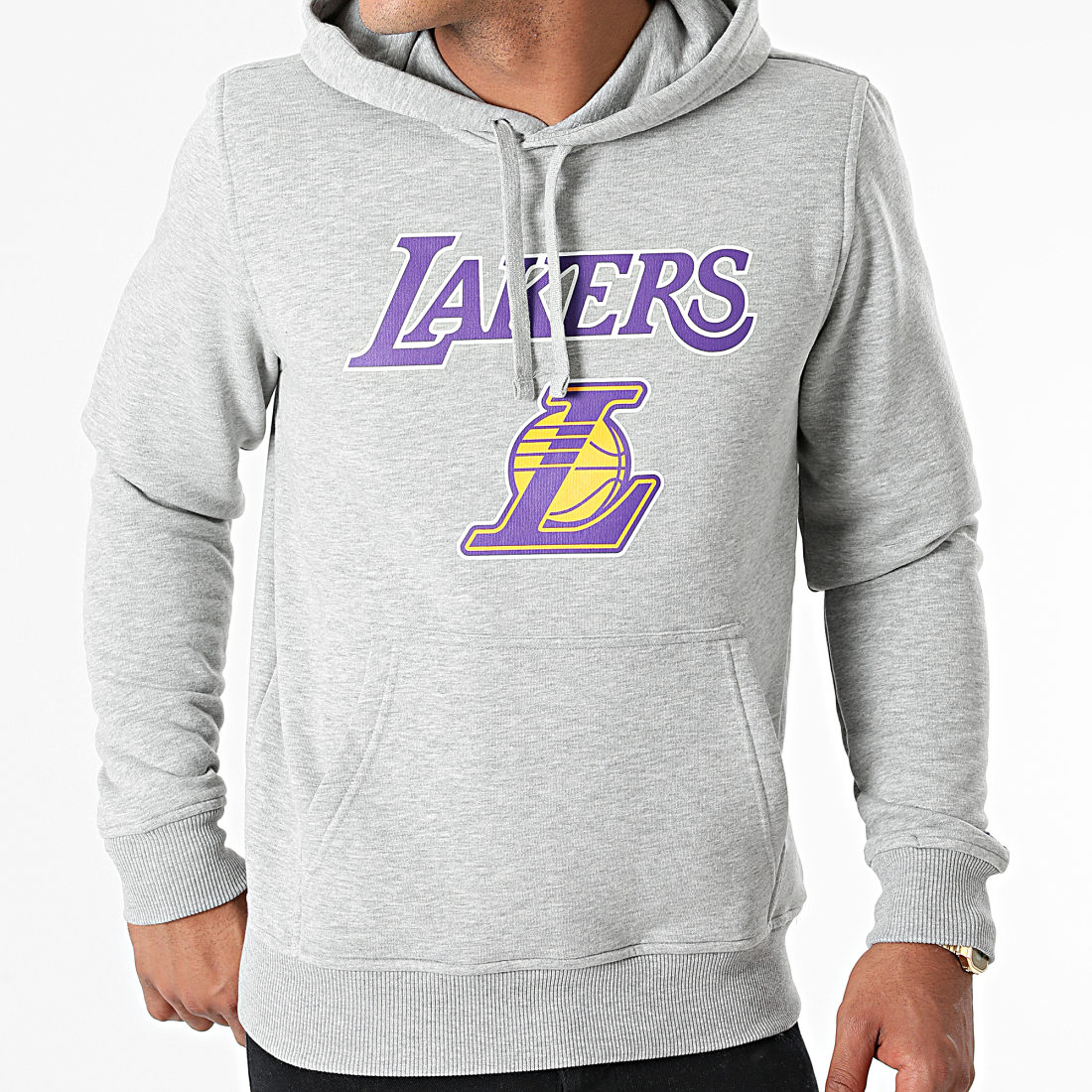 New Era Sweat Capuche Team Logo Los Angeles Lakers 11530758 Gris