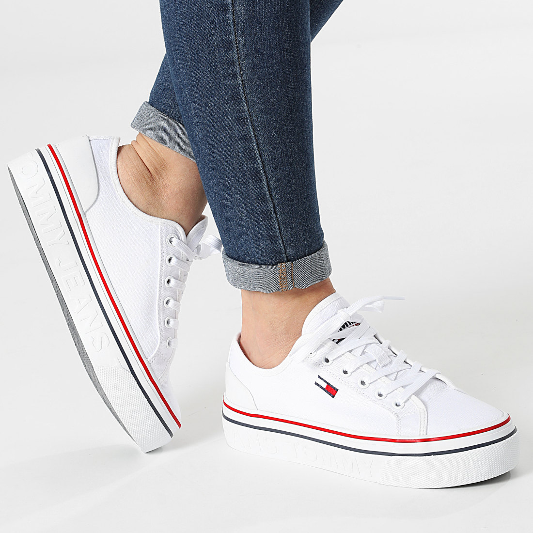 Tommy Jeans Baskets Femme Platform Vulcanized 1423 White