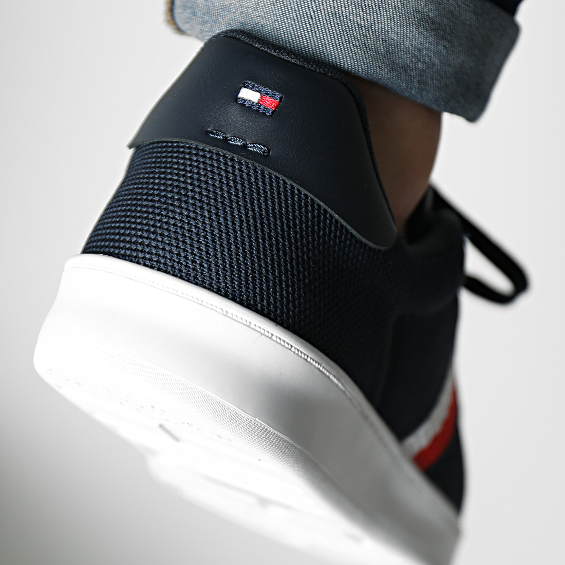 Tommy Hilfiger Baskets Cupsole Court Stripes Knit 3606 Desert Sky