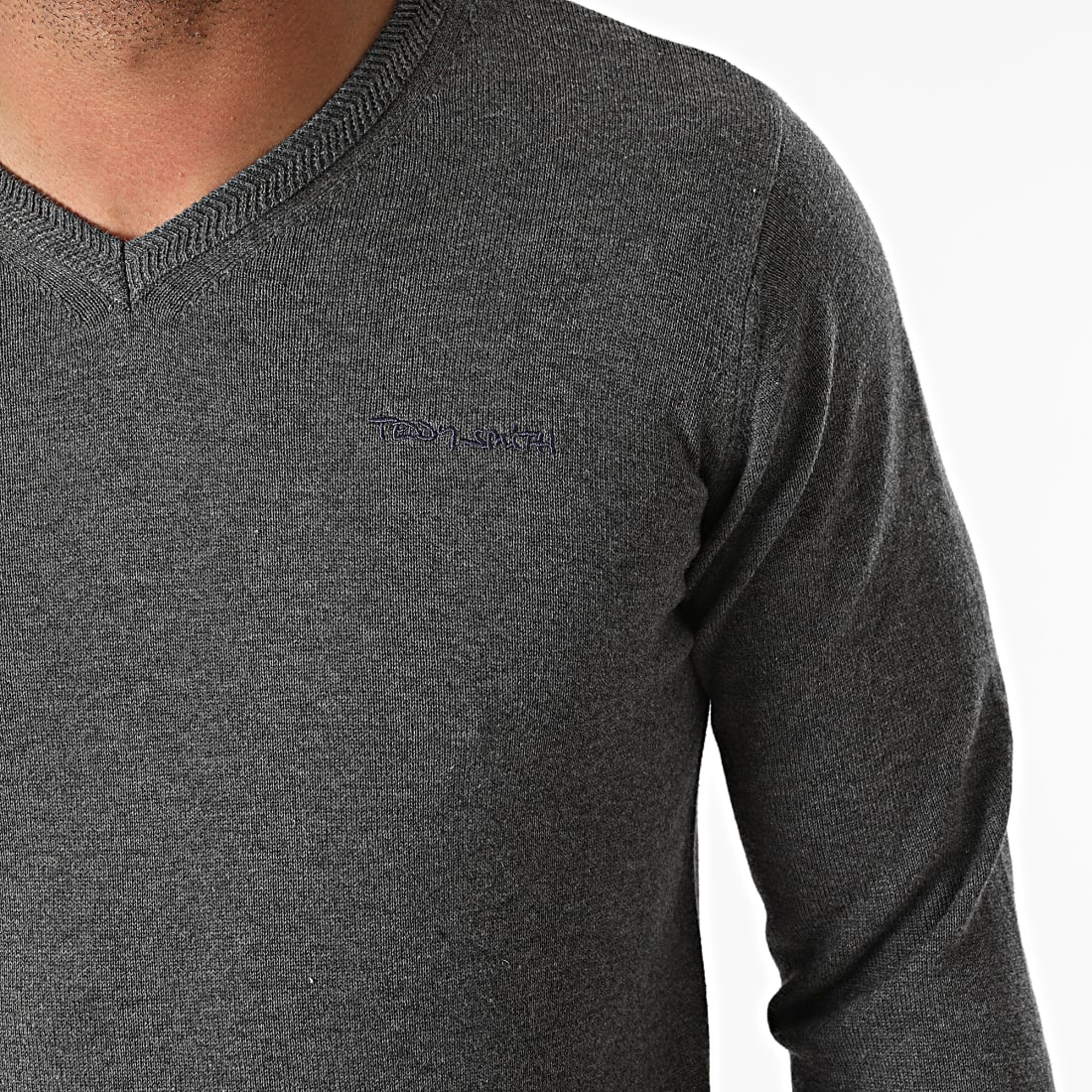 Teddy Smith - Pull Col V Pulser 2 Gris Anthracite Chin?� - LaBoutiqueOfficielle.com