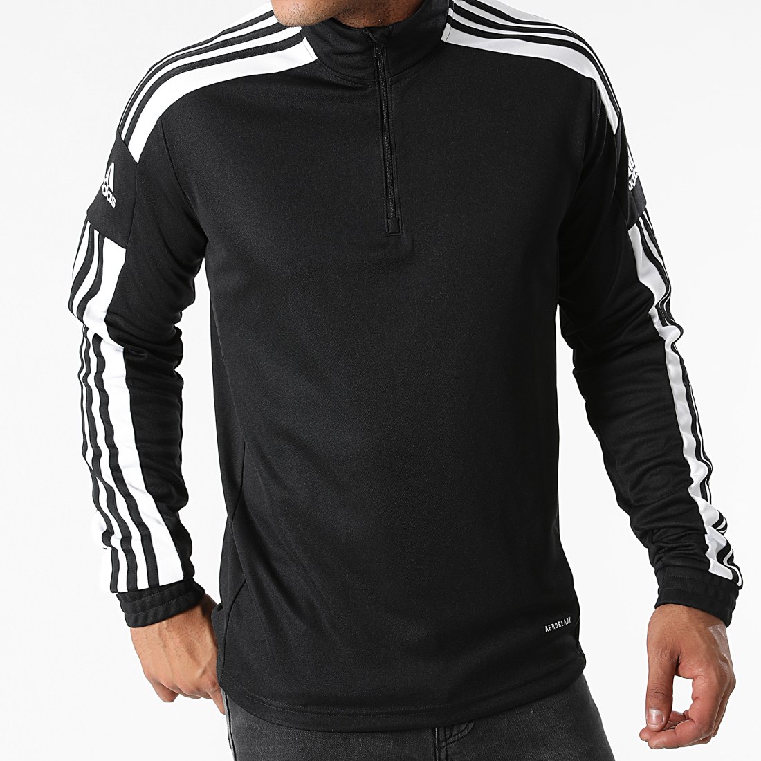 Adidas Sportswear Sweat Quart de Zip Bandes Squad 21 GK9562 Noir