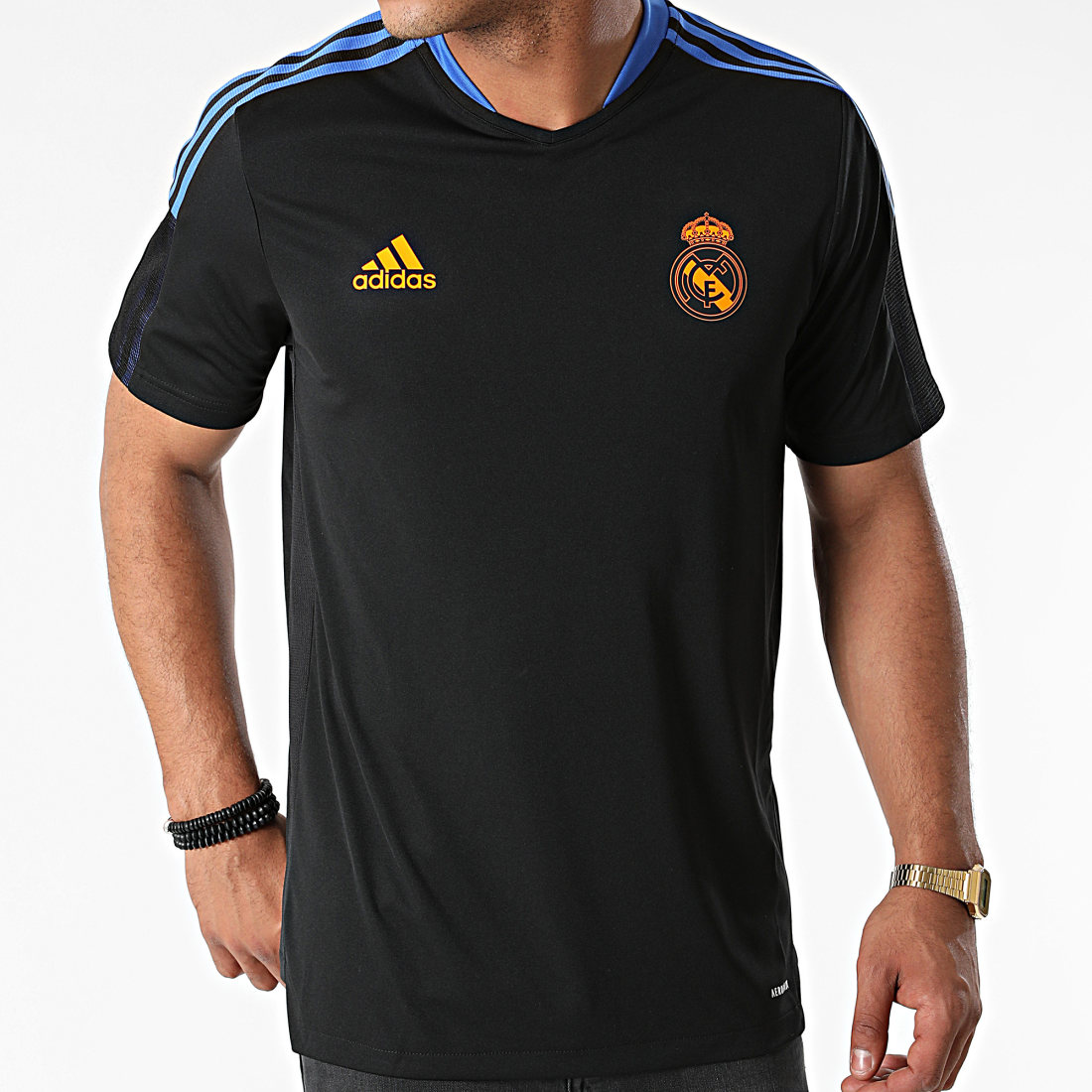Adidas Performance - Tee Shirt A Bandes Real GR4323 Noir -  LaBoutiqueOfficielle.com