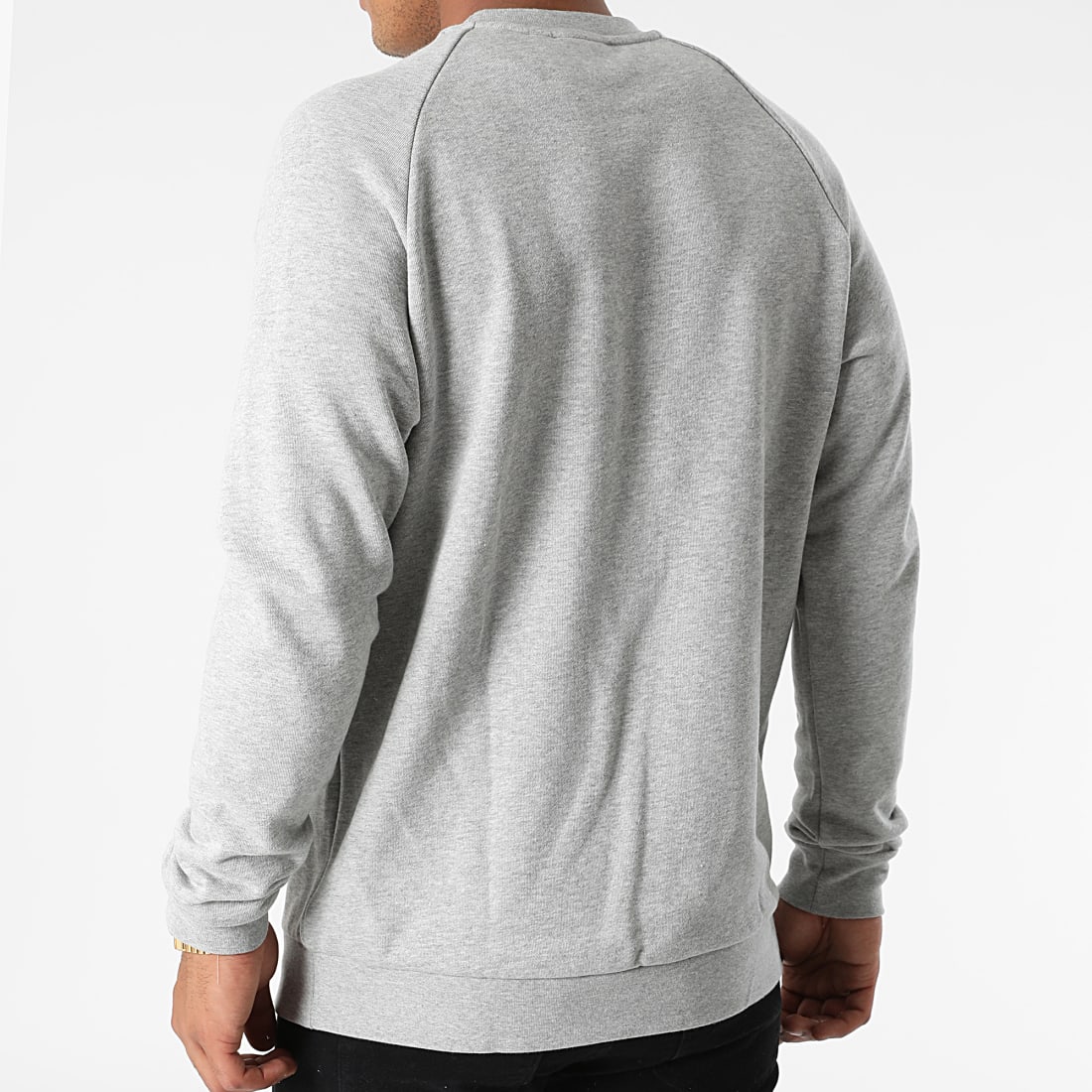 Adidas Originals - Sweat Crewneck A Bandes Trefoil H06650 Gris Chiné -  LaBoutiqueOfficielle.com