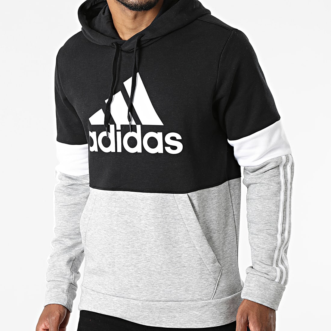 adidas Essentials Fleece Colorblock Sweatshirt - Black | adidas US