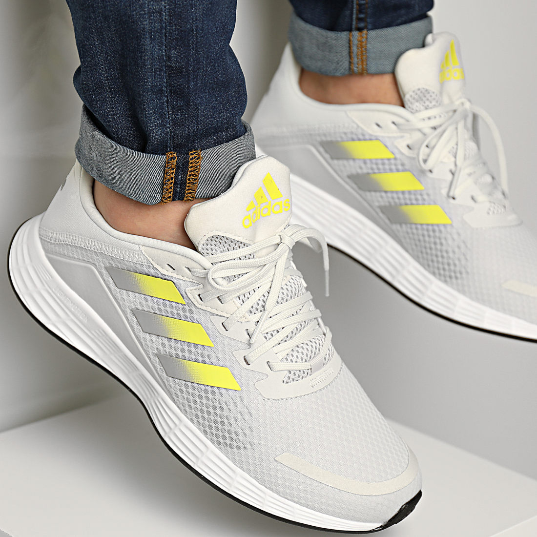 Adidas Performance - Baskets Duramo SL H04621 Orbital Grey Acid Yellow Grey  Three - LaBoutiqueOfficielle.com
