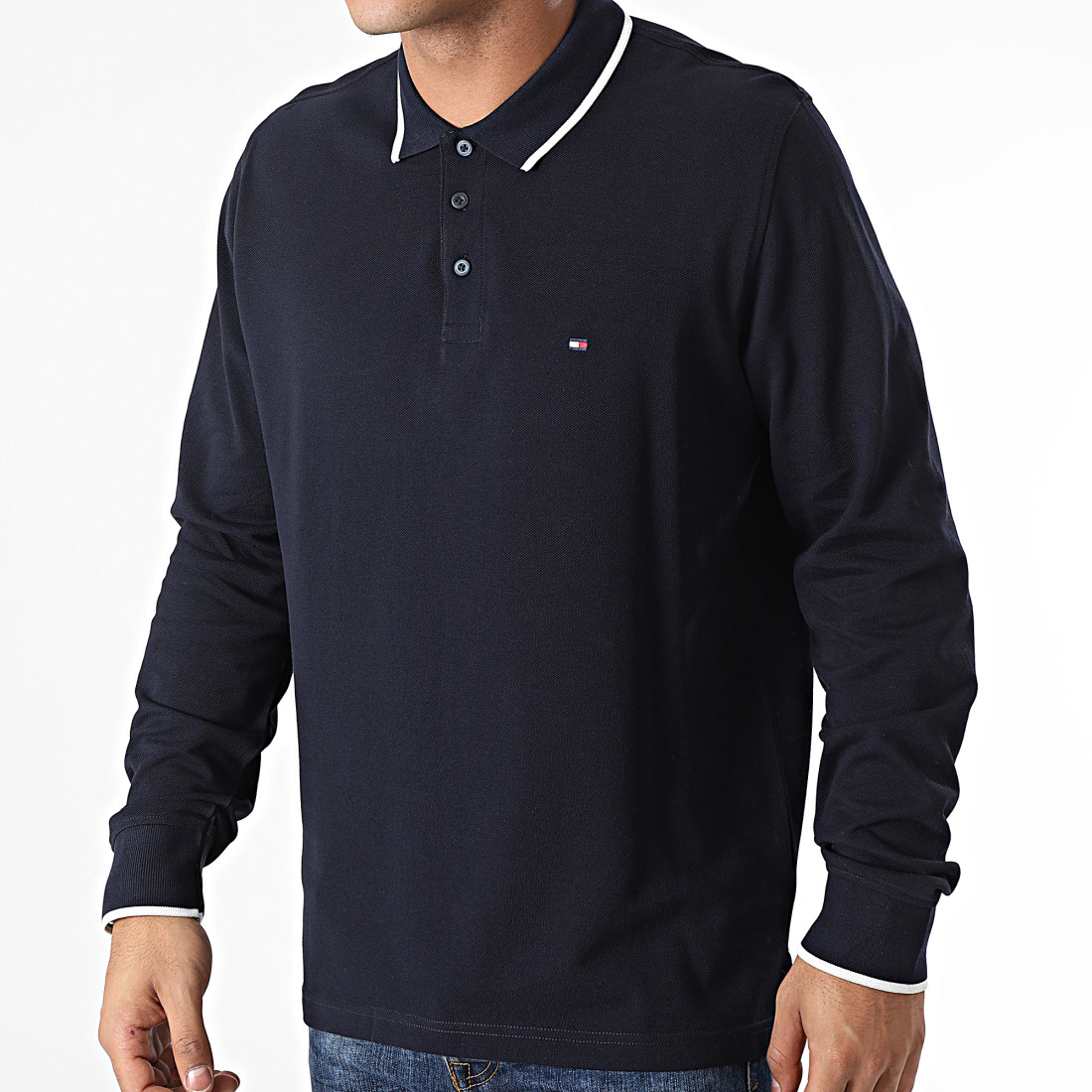 Tommy Hilfiger - Polo Manches Longues Basic Tipped 0957 Bleu