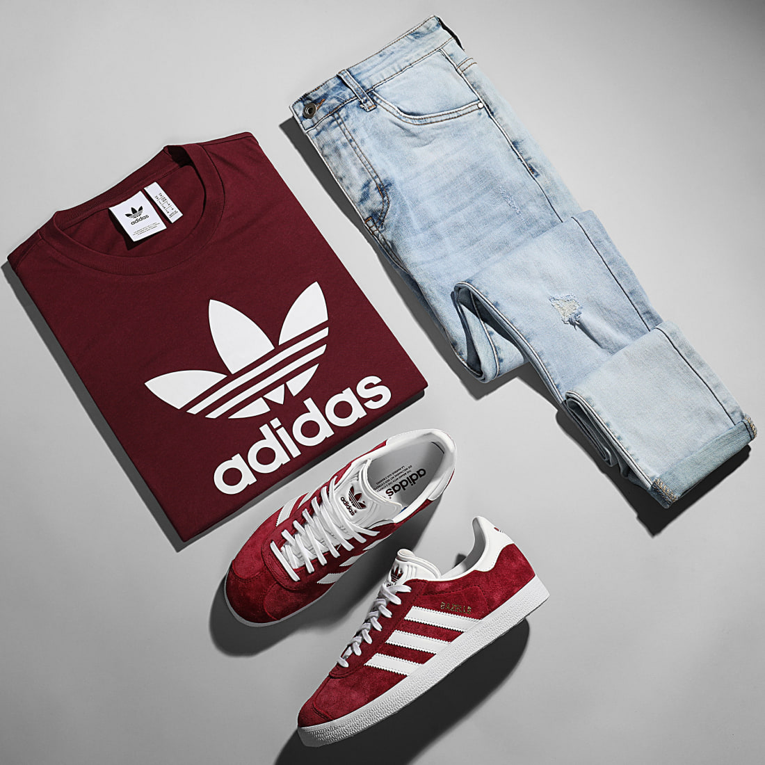 Adidas Originals - Tee Shirt Trefoil H06641 Bordeaux - LaBoutiqueOfficielle.com