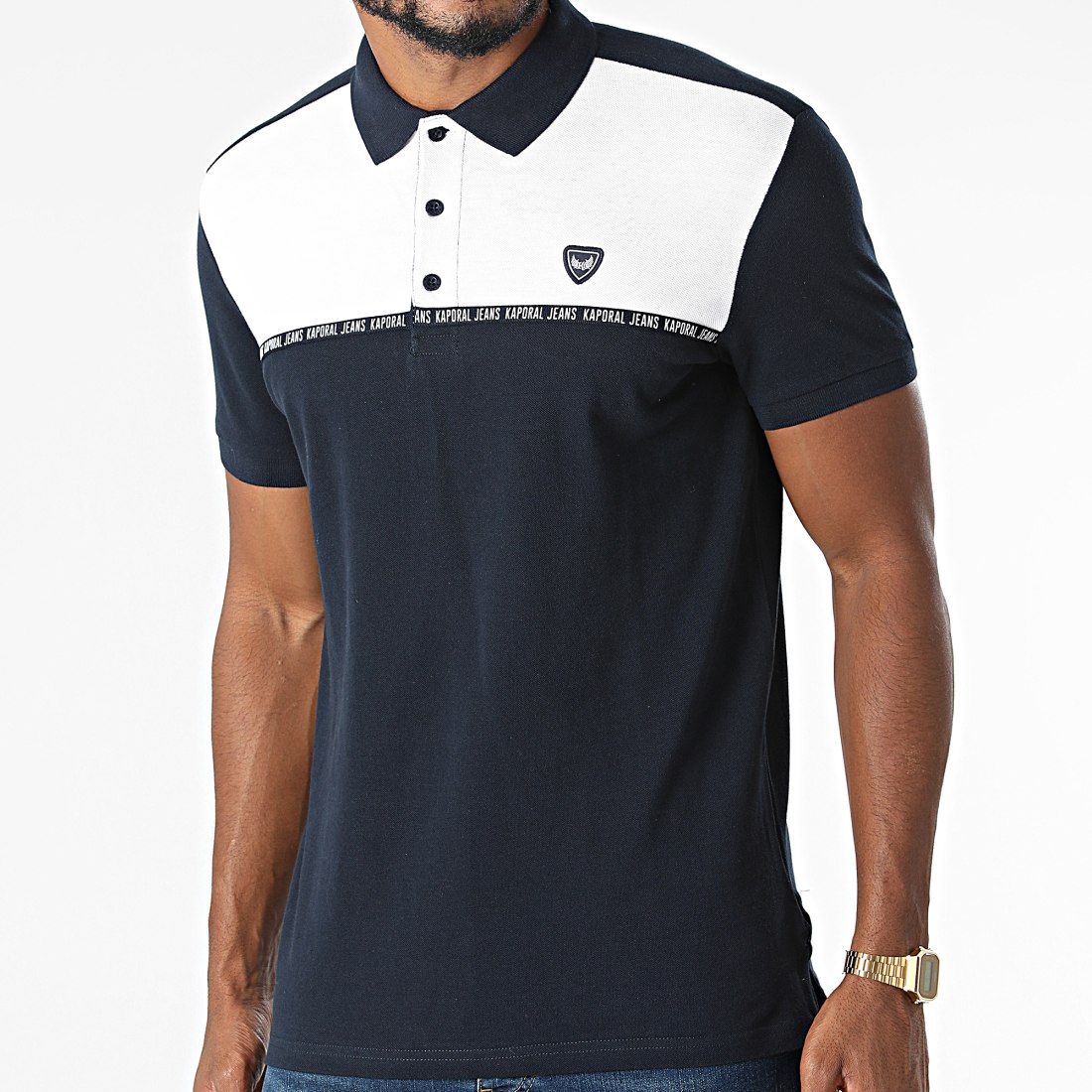 Kaporal Polo Manches Courtes Lyz Bleu Marine Blanc