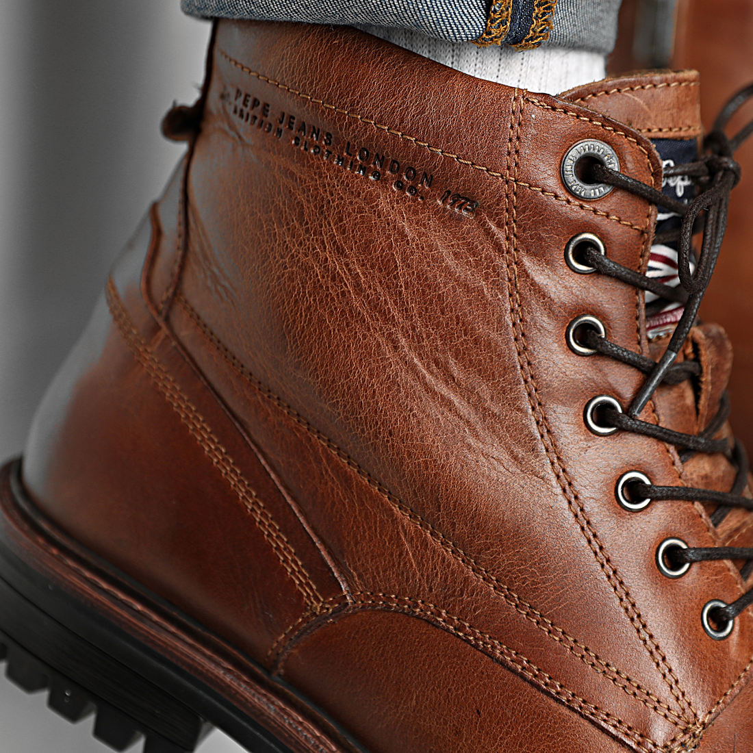 Pepe Jeans Boots Ned Leather PMS50215 Tan