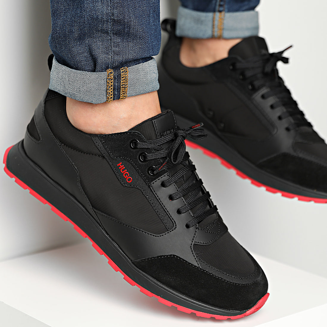 HUGO - Baskets Icelin Runner 5041740 Black - LaBoutiqueOfficielle.com