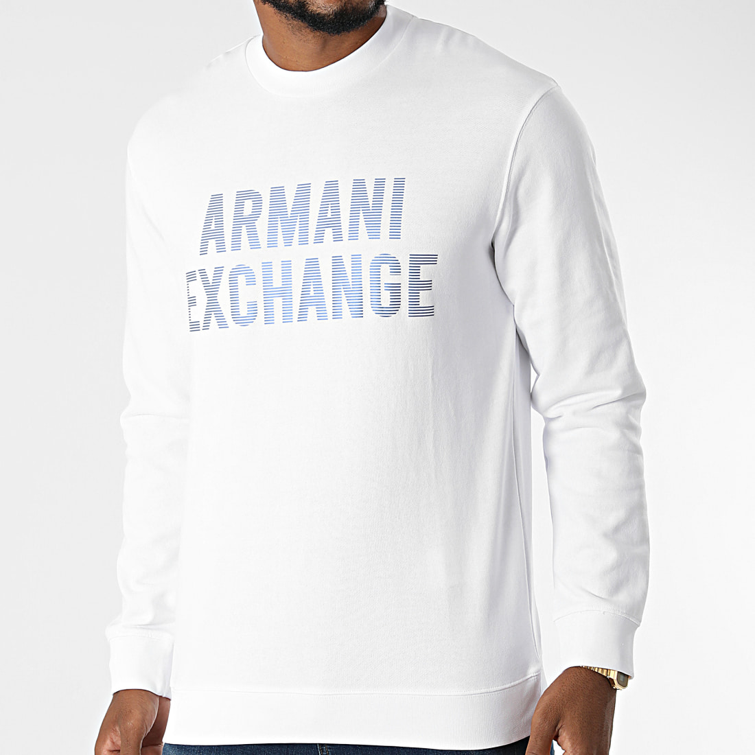 Armani Exchange Sweat Crewneck 6KZMGRZJ8CZ Blanc